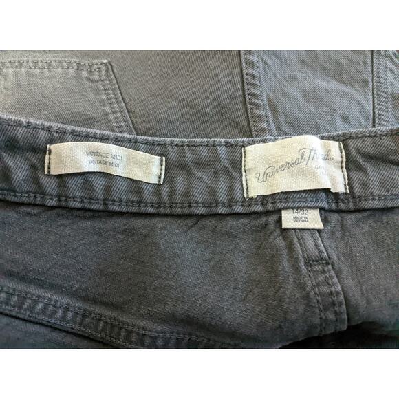 Universal Thread Cutoff Shorts 14 Black Denim Jean Vintage Stretch Midi HighRise - Picture 6 of 15